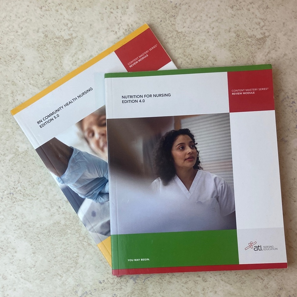 Nursing Review Books - Green and Yellow